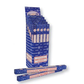 Nag Champa Incense Sticks, 10 Gram Square Pack, Satya Sai Baba (25 Boxes of 10 Sticks = 250 Sticks)